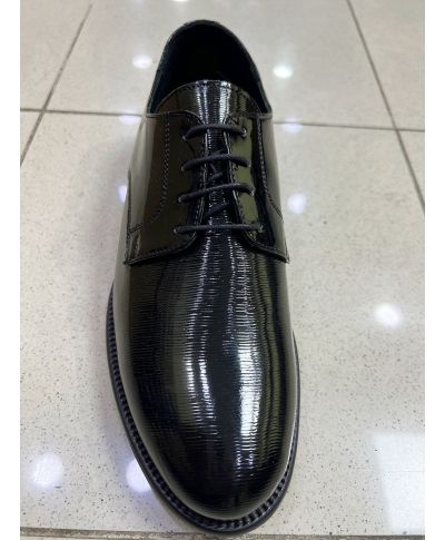 Stringata nera da cerimonia, Margellina - Vera pelle