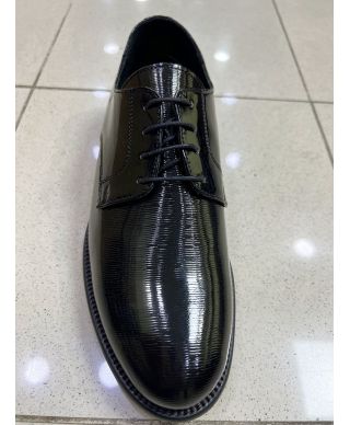 Stringata nera da cerimonia, Margellina - Vera pelle