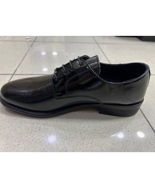 Stringata nera da cerimonia, Margellina - Vera pelle