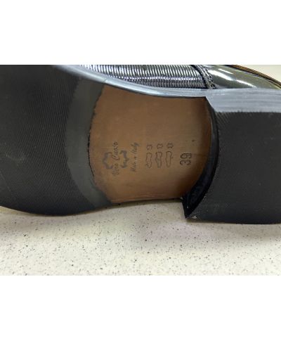 Stringata nera da cerimonia, Margellina - Vera pelle