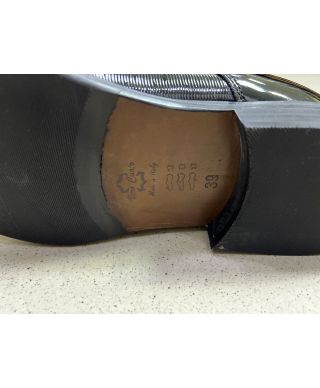 Stringata nera da cerimonia, Margellina - Vera pelle