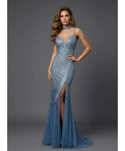 Abito da cerimonia a sirena con Swarovski - Merlin Bis