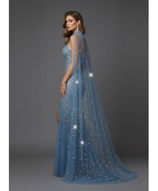 Abito da cerimonia a sirena con Swarovski - Merlin Bis
