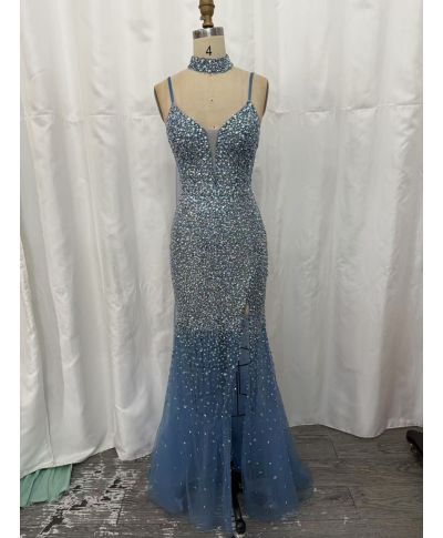 Abito da cerimonia a sirena con Swarovski - Merlin Bis