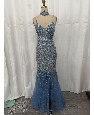 Abito da cerimonia a sirena con Swarovski - Merlin Bis
