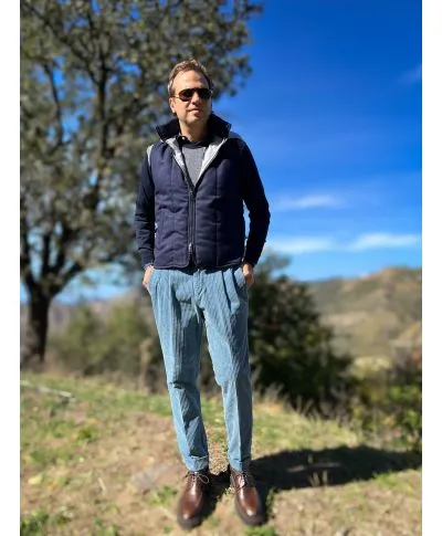 GIlet uomo blu - Smanicato elegante sportivo - Paul Miranda