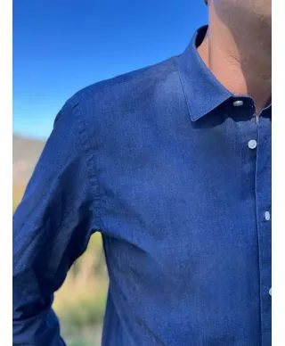 Camicia di jeans uomo, Blu - Paul Miranda