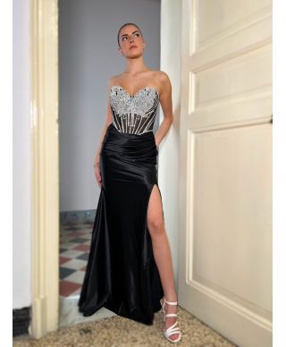 Vestito da cerimonia con corpetto gioiello - Nizza