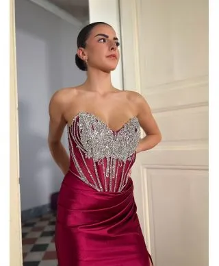 Abito da cerimonia bordeaux - Nizza - Abiti da Diciottesimo - Gogolfun.it