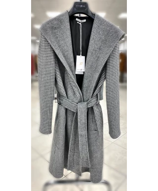 Cappotto, grigio con cappuccio - Cappotto donna