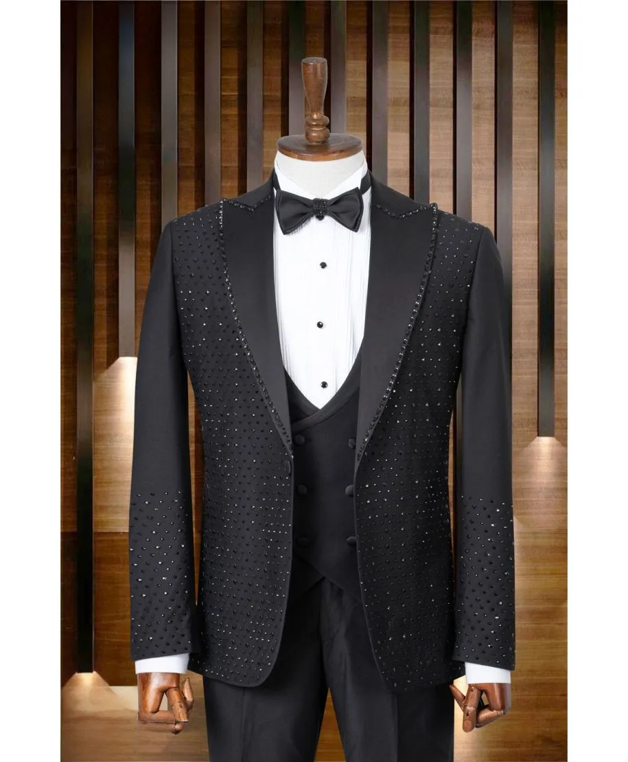 Smoking Uomo Nero con Brillanti - Primero - Diciottesimo e Cerimonie - Gogolfun.it