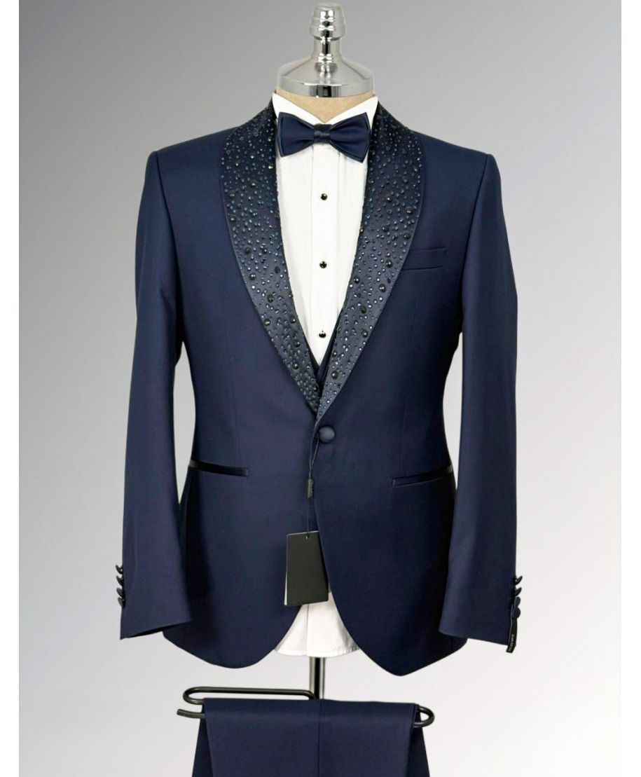 Smoking Uomo Blu con Strass – Sacramento - Diciottesimo e sposo - Gogolfun.it