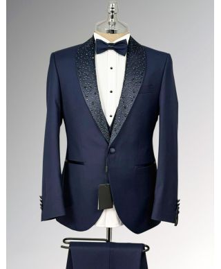 Smoking Uomo Blu con Strass – Sacramento - Diciottesimo e sposo - Gogolfun.it