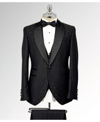 Smoking uomo Nero con strass luxury - San Francisco