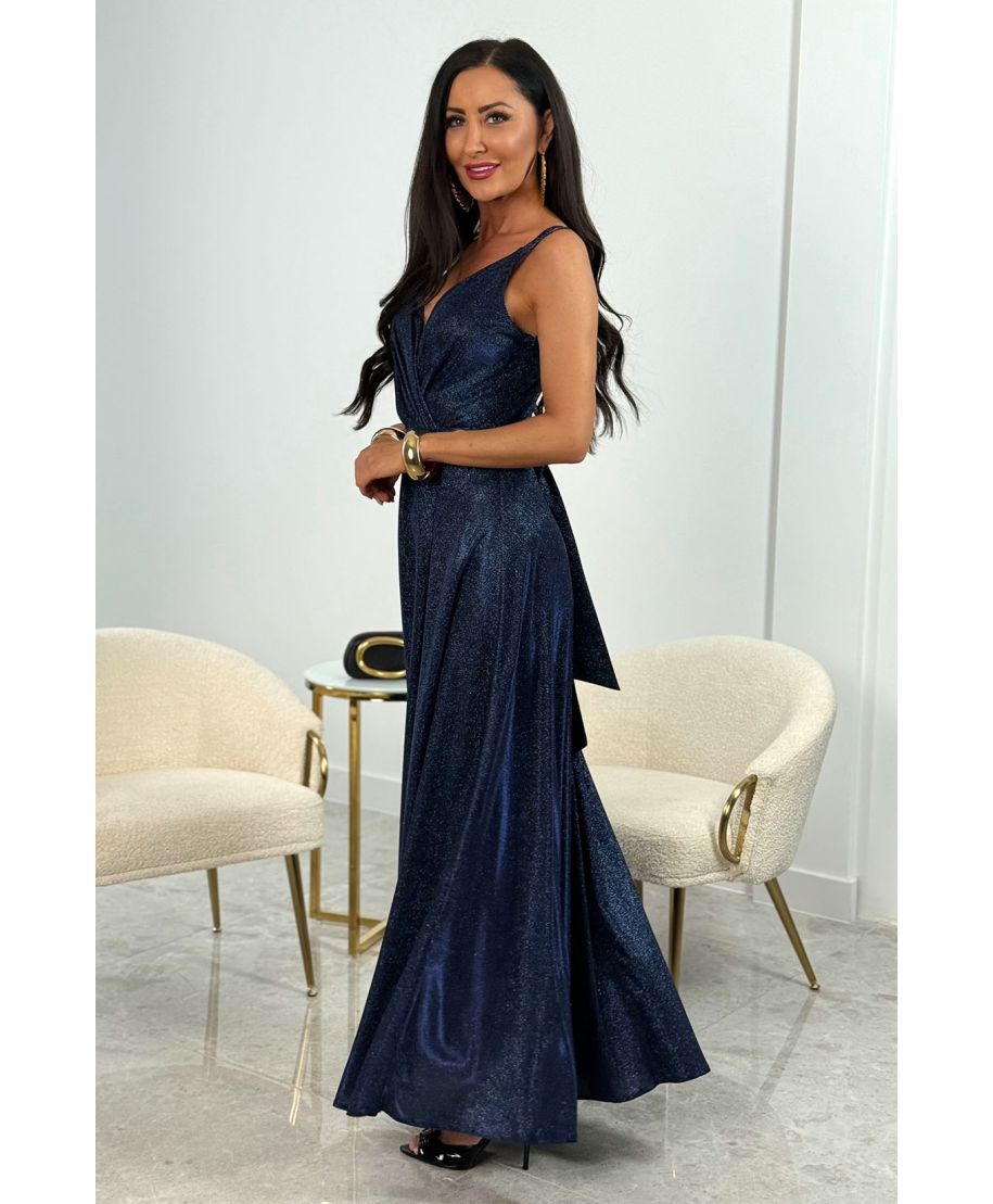 Sukienka maxi MARINA disco / Granatowy