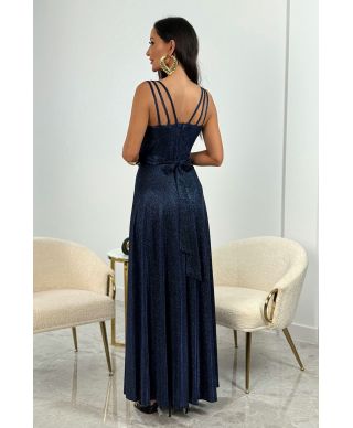 Sukienka maxi MARINA disco / Granatowy