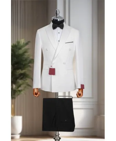 Smoking uomo doppiopetto Alamo - Bianco