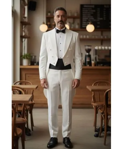 Tight Uomo Bianco con Coda - Boston - Cerimonia uomo - Gogolfun.it