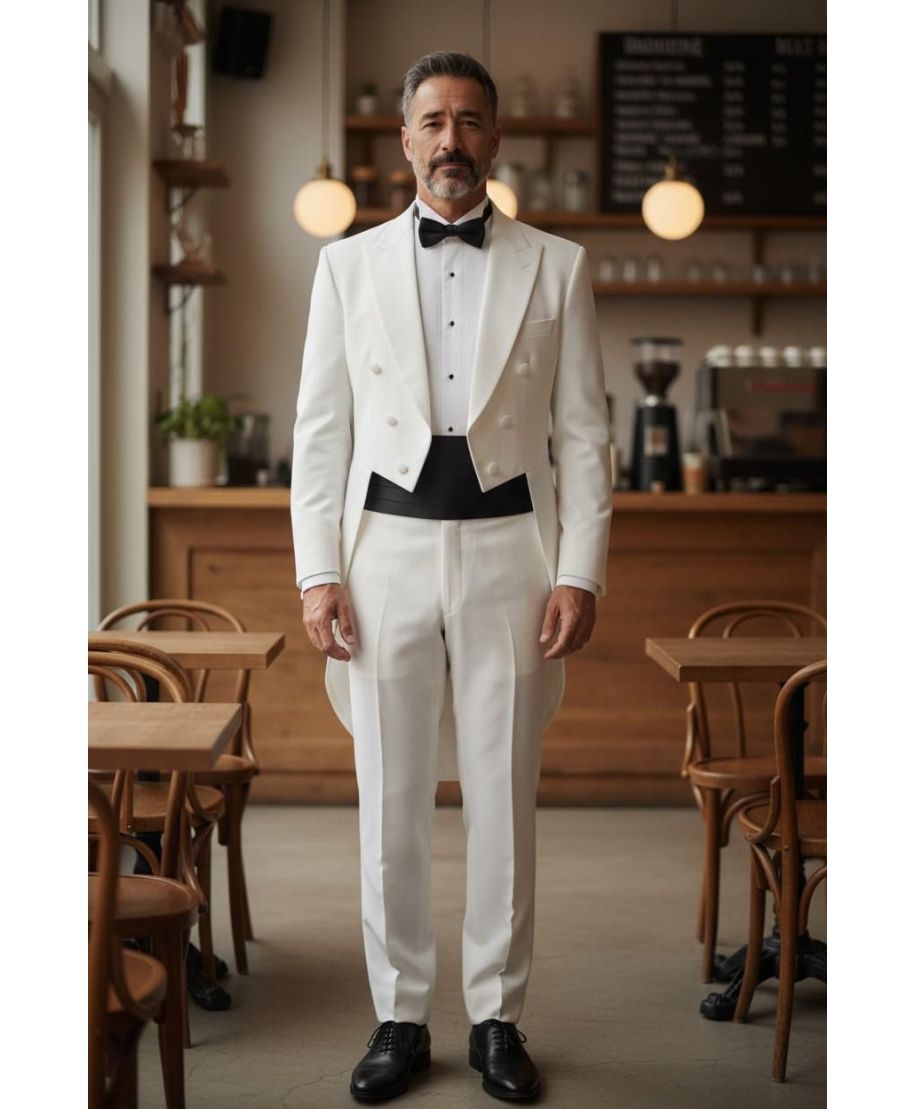 Tight Uomo Bianco con Coda - Boston - Cerimonia uomo - Gogolfun.it