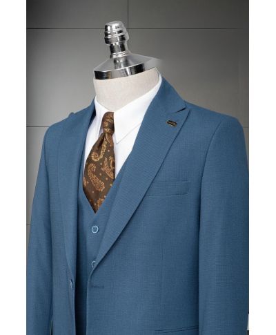 Abito uomo petrolio, Gilet monopetto - San Diego