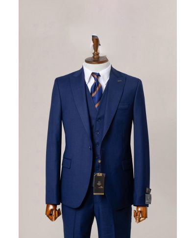 Abito uomo blu particolare - Brescia - Abito con gilet - Cerimonia uomo online Gogolfun.it