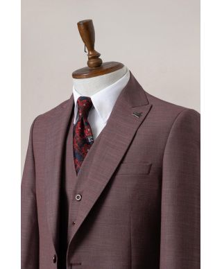 Abito uomo con gilet, bordeaux - Lodi