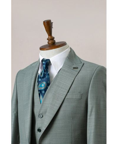 Abito uomo verde salvia, Gilet monopetto - Monza - Gogolfun.it