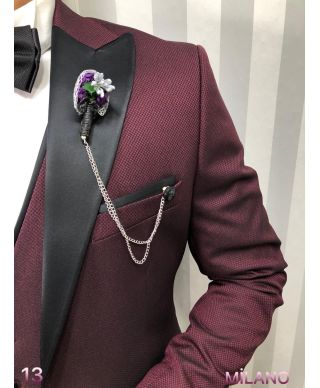 Smoking uomo bordeaux - Vista