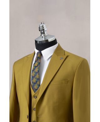 Abito uomo con gilet, senape - Modello Legnano