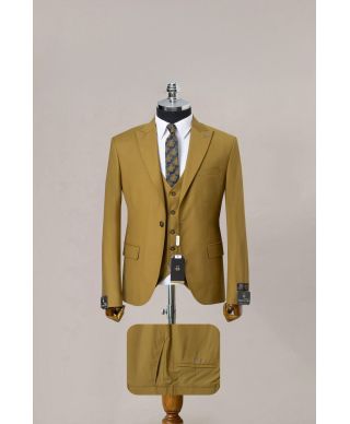 Abito uomo con gilet, senape - Modello Legnano - Abiti uomo eleganti - Gogolfun.it