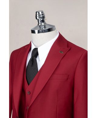 Vestito uomo con gilet, colore rosso - Modello Ravenna