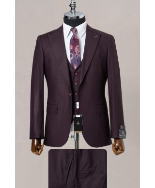 Abito da Uomo con Gilet Color Prugna - Modena - Abiti uomo eleganti, particolari - Gogolfun.it