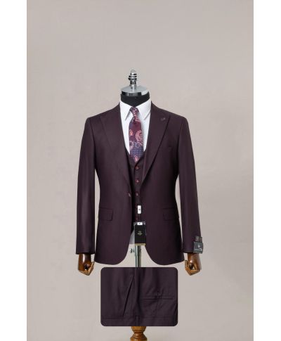 Abito da Uomo con Gilet Color Prugna - Modena - Abiti uomo eleganti, particolari - Gogolfun.it