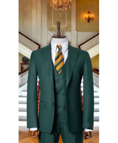 Abito Uomo verde con Gilet doppiopetto - Padania - Abiti da cerimonia uomo online - Gogolfun.it