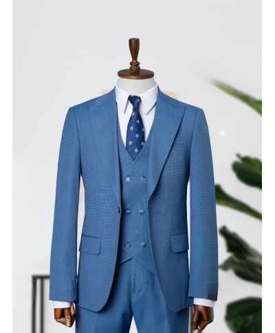 Abito uomo azzurro gilet, doppiopetto, Seattle - Abiti uomo online - Gogolfun.it