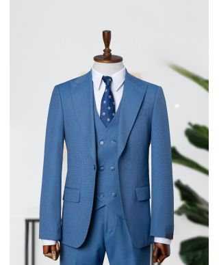 Abito uomo azzurro gilet, doppiopetto, Seattle - Abiti uomo online - Gogolfun.it