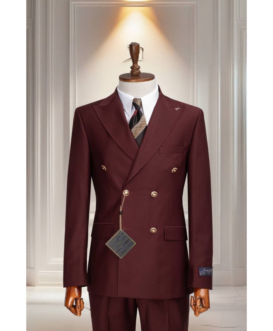 Abito doppiopetto bordeaux bottoni gioiello - Tampa - Gogolfun.it