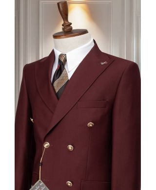 Abito doppiopetto bordeaux bottoni gioiello - Tampa