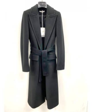 Cappotto, nero lungo - Cappotto donna, made in Italy