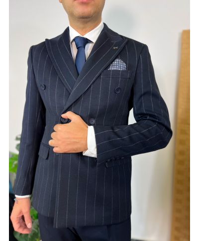 Giacca gessata, in misto lana - Modello Napoli - Giacche uomo online - Gogolfun.it