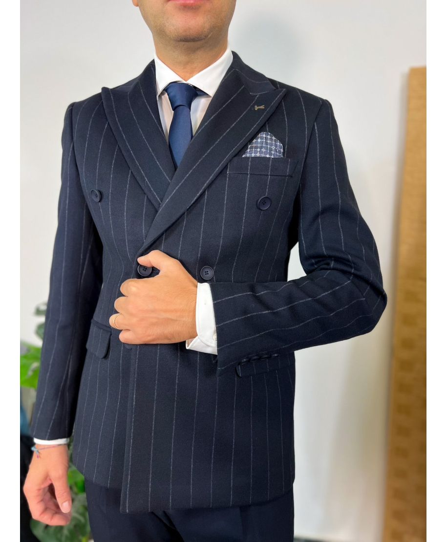 Giacca gessata, in misto lana - Modello Napoli - Giacche uomo online - Gogolfun.it