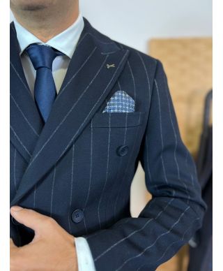 Giacca gessata, in misto lana - Modello Napoli - Giacche uomo online - Gogolfun.it