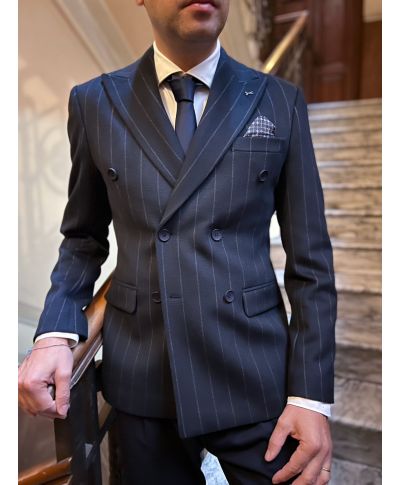 Giacca gessata, in misto lana - Modello Napoli - Giacche uomo online - Gogolfun.it