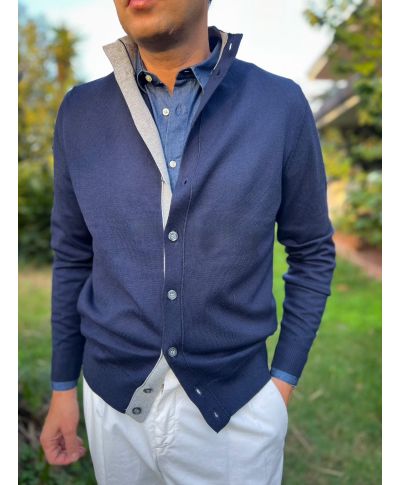 Cardigan Blu con bottoni - Diego