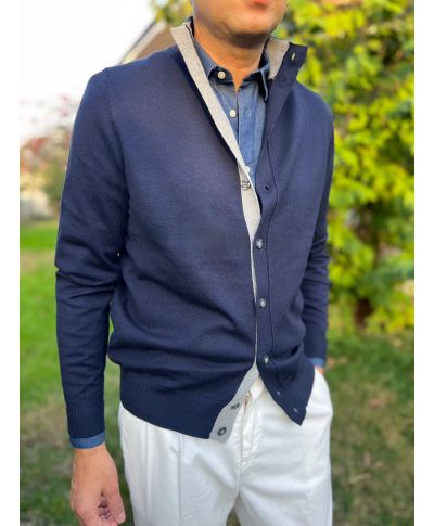 Cardigan Blu con bottoni - Diego