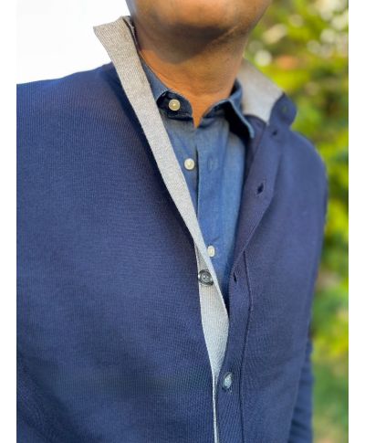 Cardigan Blu con bottoni - Diego