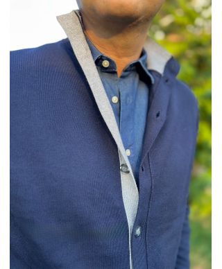 Cardigan Blu con bottoni - Diego - Maglieria uomo online - Gogolfun.it