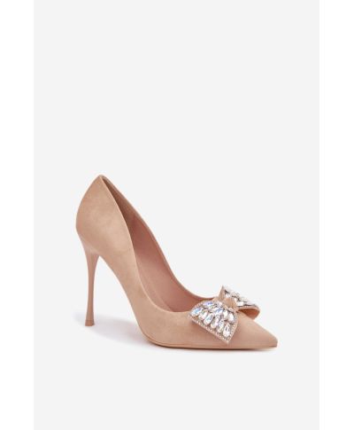 Décolleté Beige Eleganti con Fiocco Gioiello e Tacco Alto 11 cm  - Modello 221923 Step in Style - gogolfun.it