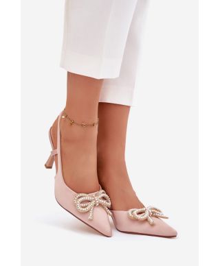 Scarpe con tacco a spillo nude con fiocco gioiello e zirconi – Modello 221928 Step in stylev - gogolfun.it