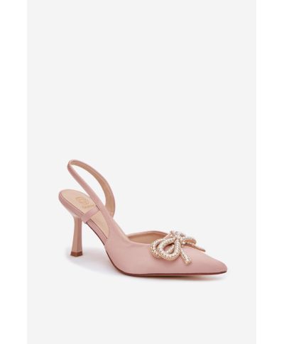 Scarpe con tacco a spillo nude con fiocco gioiello e zirconi – Modello 221928 Step in stylev - gogolfun.it